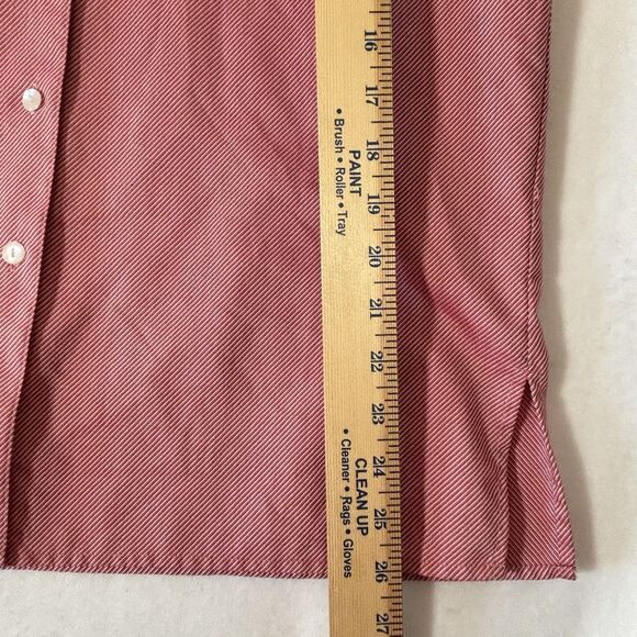 FOXCROFT Red Striped Wrinkle Free Button Down Shirt Preppy Career - Picture 5 of 7